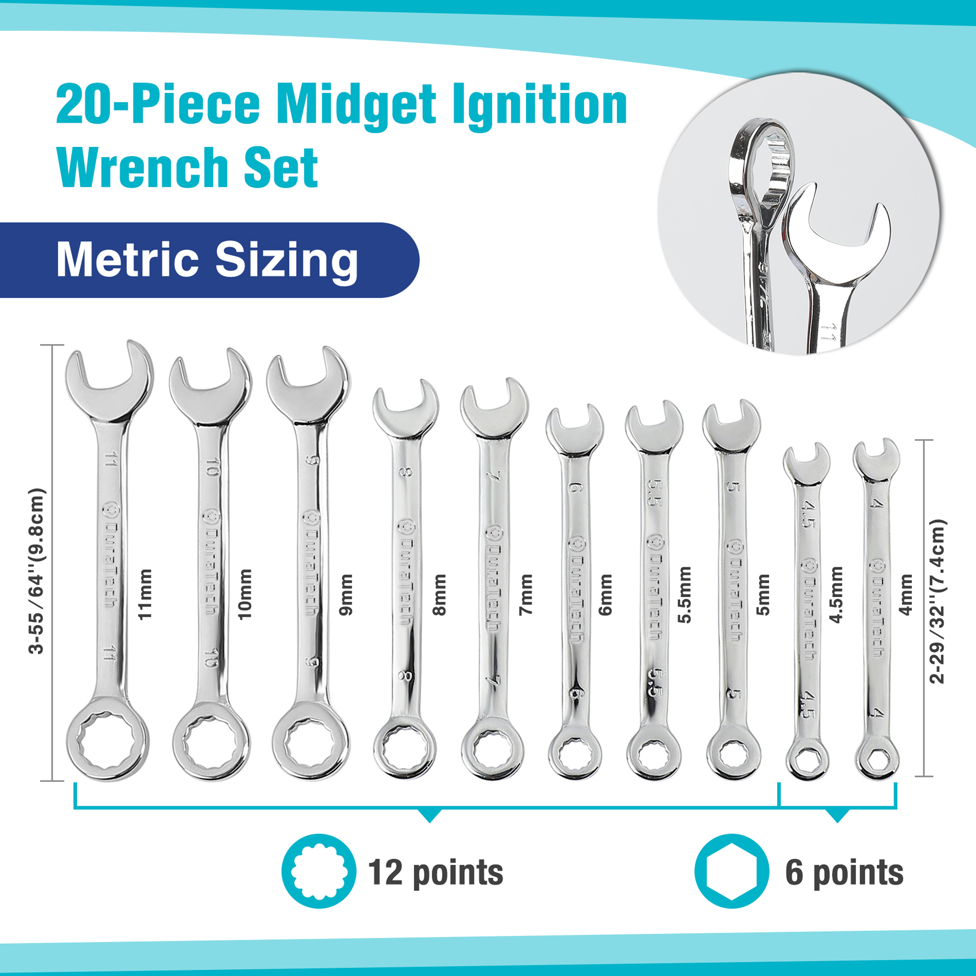 SPEEDWOX 20 Pcs Mini Combination Wrench Set Mini Ignition Wrench Set Mini Wrench  Set Metric and